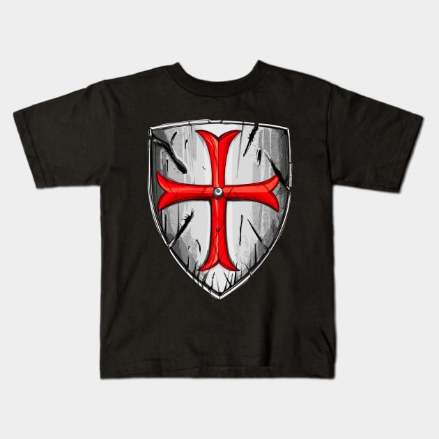 Crusader Shield Kids T-Shirt by blackroserelicsshop@gmail.com